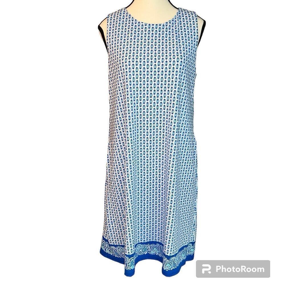 Jude Connally 101086 A Line Sleeveless Shift Melody Dress Pockets Summer Size M